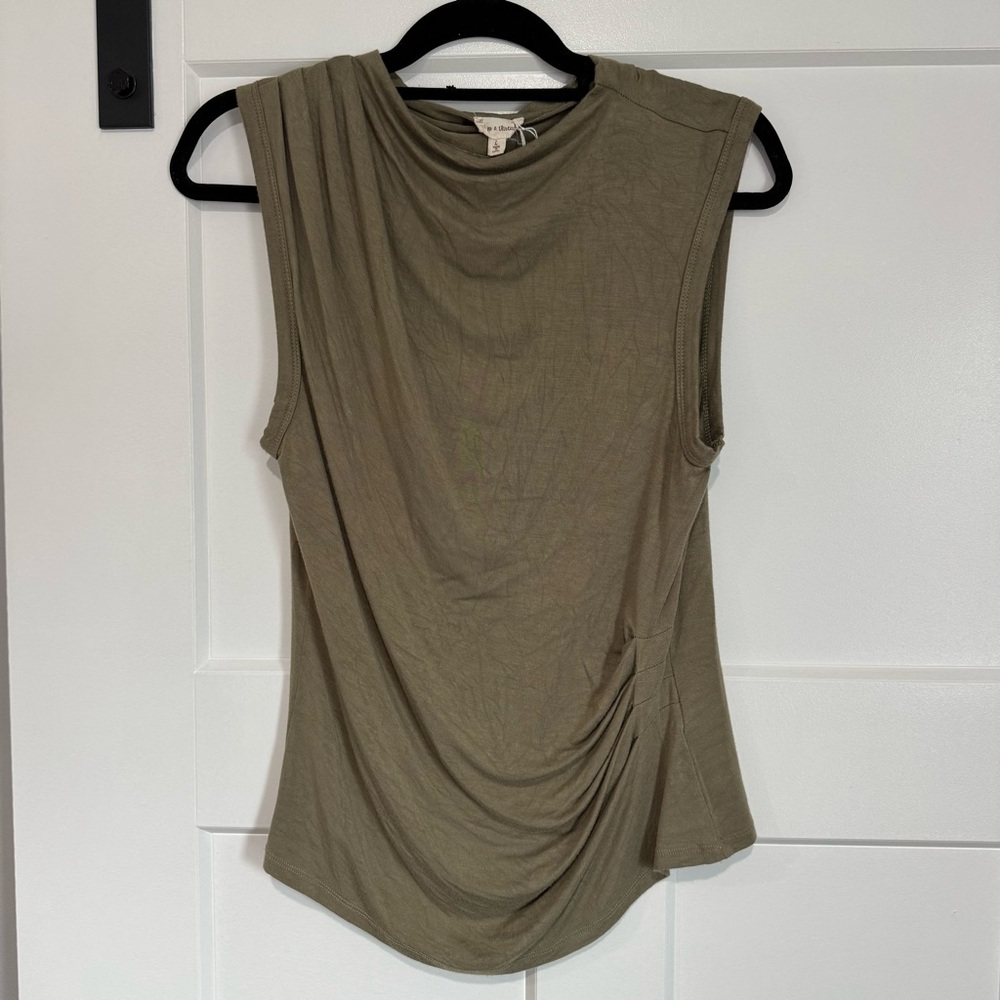 Hem & Thread Olive Green Drape Tank Top
